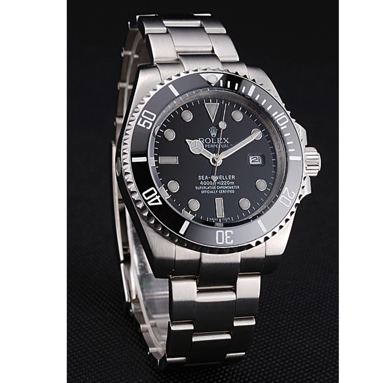 Aaa replica Steel Dwellerr Sky Case Stainless And Rolex 622837 Dial Black Bracelet 0815